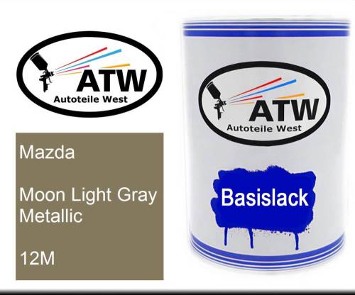 Mazda, Moon Light Gray Metallic, 12M: 500ml Lackdose, von ATW Autoteile West.